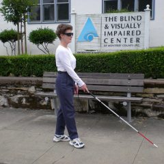 Client Using White Cane